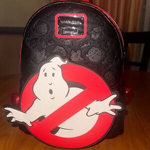 Loungefly Ghostbusters Black and Red Backpack